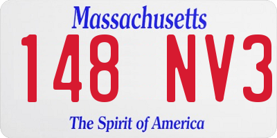 MA license plate 148NV3