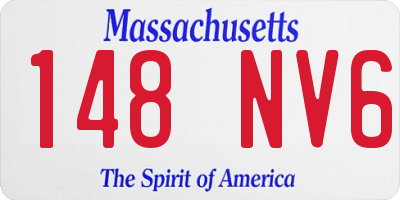 MA license plate 148NV6