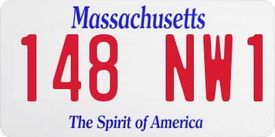 MA license plate 148NW1