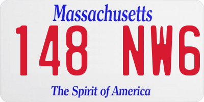 MA license plate 148NW6