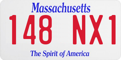 MA license plate 148NX1