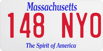 MA license plate 148NY0