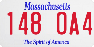MA license plate 148OA4