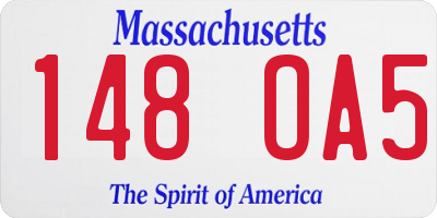 MA license plate 148OA5