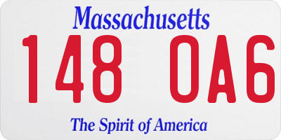 MA license plate 148OA6