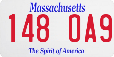 MA license plate 148OA9