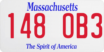 MA license plate 148OB3