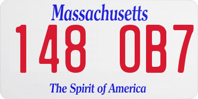 MA license plate 148OB7