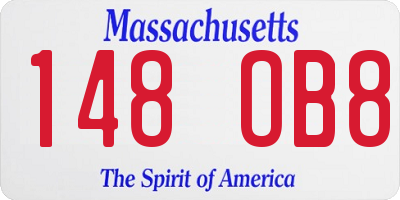 MA license plate 148OB8