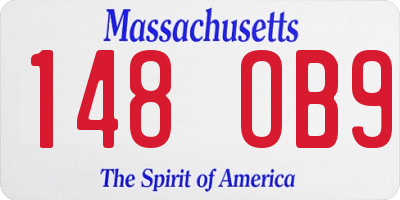 MA license plate 148OB9