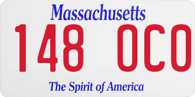 MA license plate 148OC0