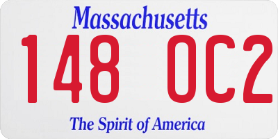 MA license plate 148OC2