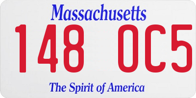 MA license plate 148OC5