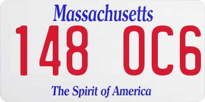 MA license plate 148OC6