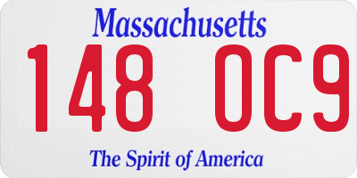 MA license plate 148OC9