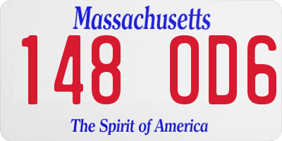 MA license plate 148OD6