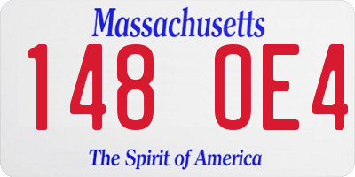 MA license plate 148OE4