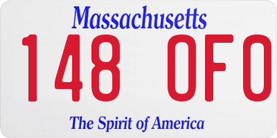 MA license plate 148OF0