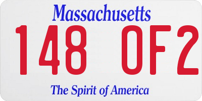 MA license plate 148OF2