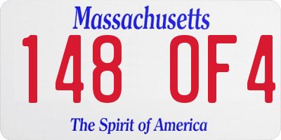MA license plate 148OF4