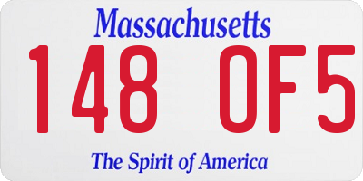 MA license plate 148OF5