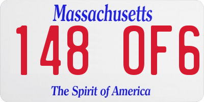 MA license plate 148OF6