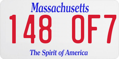 MA license plate 148OF7