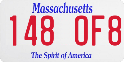 MA license plate 148OF8