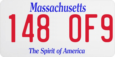 MA license plate 148OF9