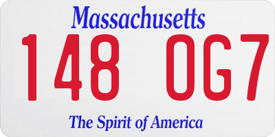 MA license plate 148OG7
