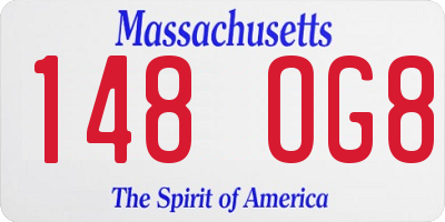 MA license plate 148OG8