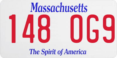 MA license plate 148OG9