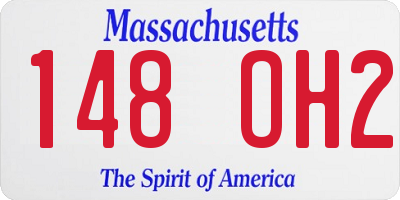 MA license plate 148OH2