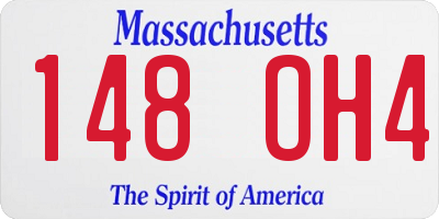 MA license plate 148OH4