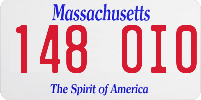 MA license plate 148OI0