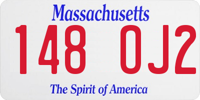 MA license plate 148OJ2