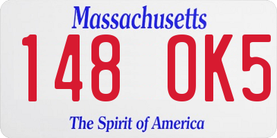 MA license plate 148OK5
