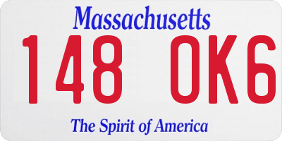 MA license plate 148OK6