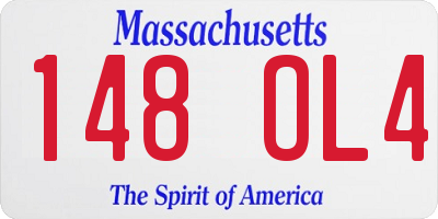 MA license plate 148OL4