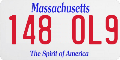 MA license plate 148OL9