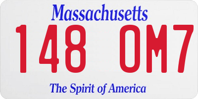 MA license plate 148OM7