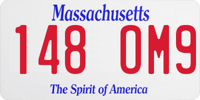 MA license plate 148OM9