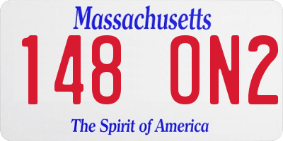 MA license plate 148ON2