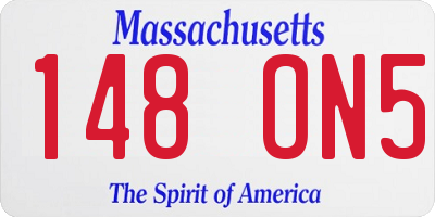 MA license plate 148ON5