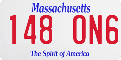 MA license plate 148ON6