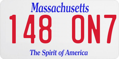 MA license plate 148ON7