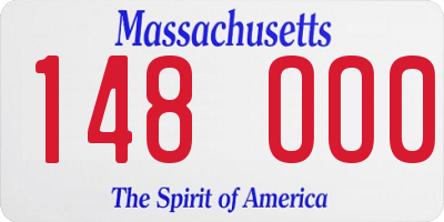 MA license plate 148OO0