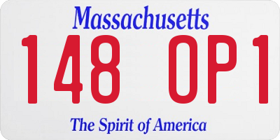 MA license plate 148OP1