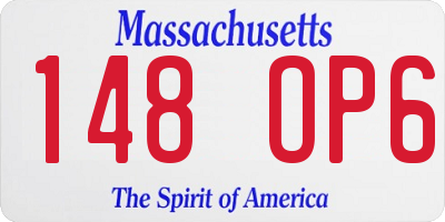 MA license plate 148OP6