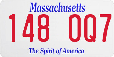 MA license plate 148OQ7